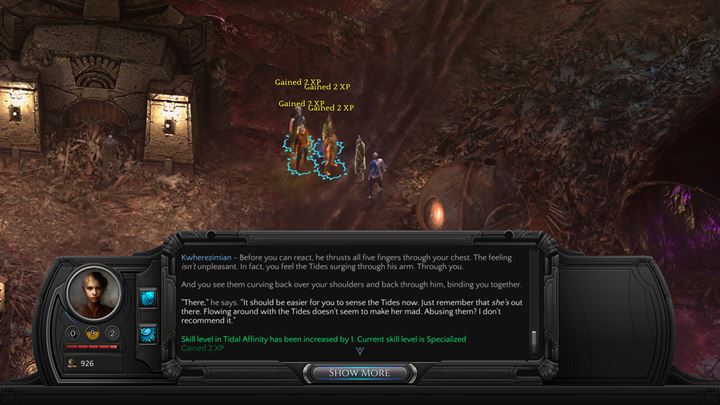 A conversation with Kwherezimian - The man can be found in Small Nihilesh (M19 - Places where you can unlock permanent stat bonuses | Adventurers Guide - Adventurers Guide - Torment: Tides of Numenera Game Guide