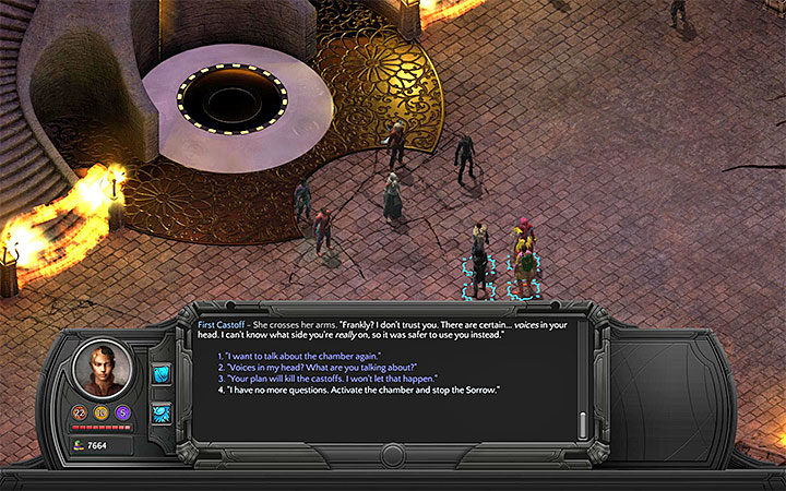 You can attack the First Castoff or you can let her activate the resonance chamber - Into the Depths - main quest walkthrough | Bloom Heart - Bloom: Bloom Heart - Torment: Tides of Numenera Game Guide