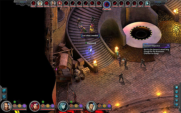 Dont leave the stairs and react only when a monster reaches your party - Into the Depths - main quest walkthrough | Bloom Heart - Bloom: Bloom Heart - Torment: Tides of Numenera Game Guide