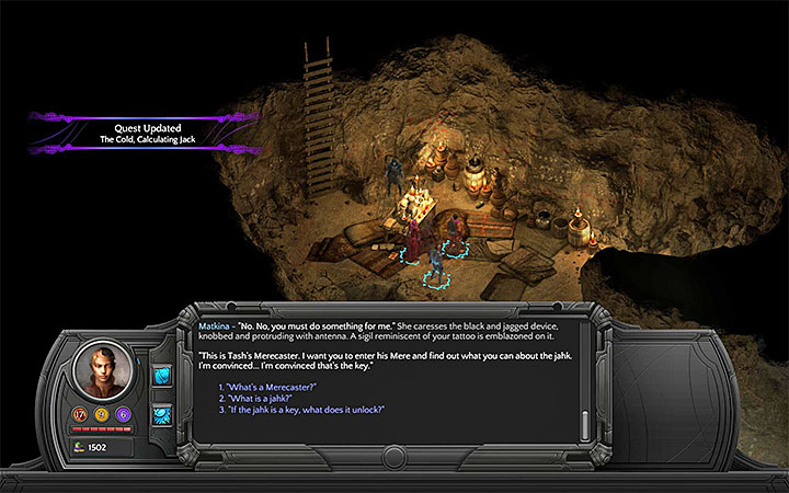 Using Tashs Merecaster is a mandatory part of The Cold, Calculating Jack - All Merecasters in Torment: Tides of Numenera - Puzzles and additional activities - Torment: Tides of Numenera Game Guide