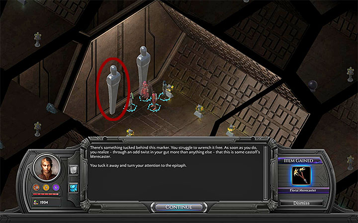 Floral Merecaster can be found in one of the graves underneath the Necropolis - All Merecasters in Torment: Tides of Numenera - Puzzles and additional activities - Torment: Tides of Numenera Game Guide
