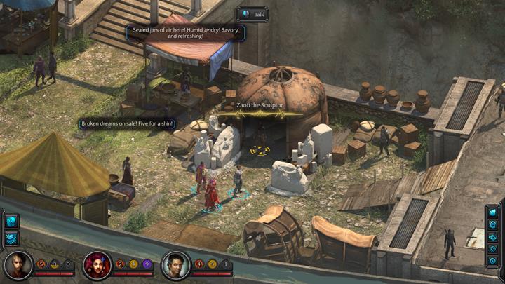 Zaofi the Sculptor can be found in the southern part of the Circus Minor district (M3 - The Sorrows Prey - side quest walkthrough | Circus Minor - Sagus Cliffs: Circus Minor - Torment: Tides of Numenera Game Guide