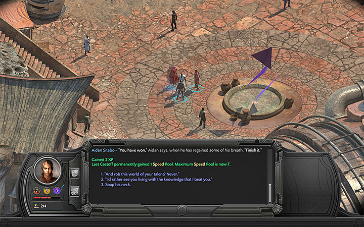 Once youve won the duel, you can kill Sitabo go gain another permanent bonus to Stats (the third dialogue option) - How to win the duel with Aidan Sitabo (Cliffs Edge)? - Puzzles and additional activities - Torment: Tides of Numenera Game Guide