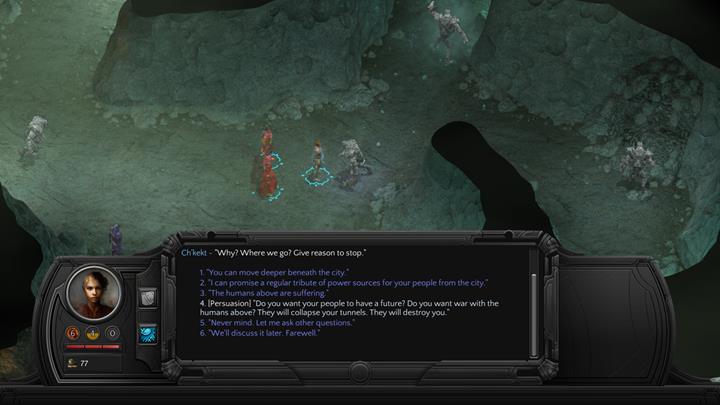 Instead of stealing the eggs, its enough to seek a peaceful solution by talking to Chkekt. - Shaky Foundations - side quest walkthrough | Underbelly - Sagus Cliffs: Underbelly - Torment: Tides of Numenera Game Guide