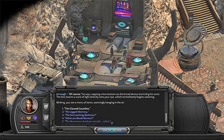 Select the surgeries that interest you from the list. - Cliffs Edge Map - M6 - Sagus Cliffs: Cliffs Edge - Torment: Tides of Numenera Game Guide