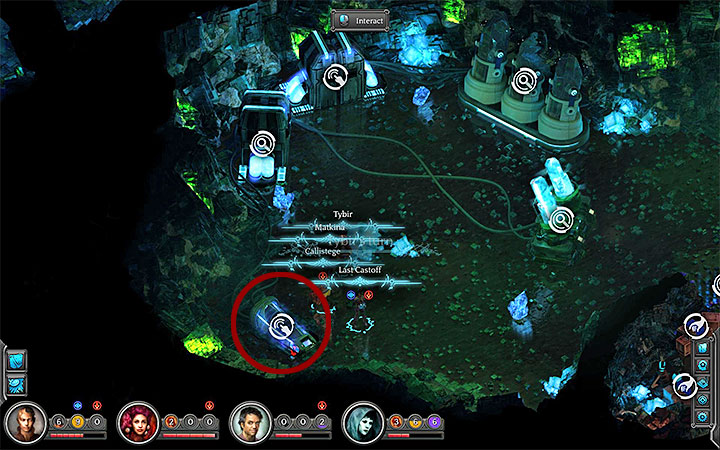 Examining the pod will allow you to unlock an alternative way to deactivate the force field. - Dracogens Price - main quest walkthrough | Memoviras Courtyard - Bloom: Memoviras Courtyard - Torment: Tides of Numenera Game Guide