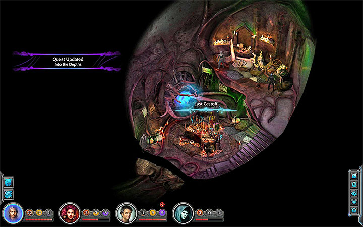 The portal to the Gullet can be activated in the Shrine of Chilia in the Vast Interior - The Gullet / Chamber of Bones Map - M23 - Bloom: Bloom Heart - Torment: Tides of Numenera Game Guide