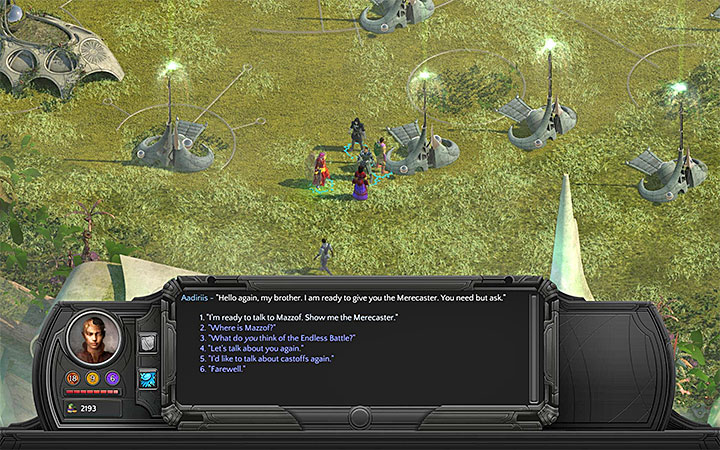 Receiving the Merecaster from Aadiriis will ensure progress to the next part of the game - Timed / cancelled quests - most important information | Gameplay basics - Gameplay basics - Torment: Tides of Numenera Game Guide