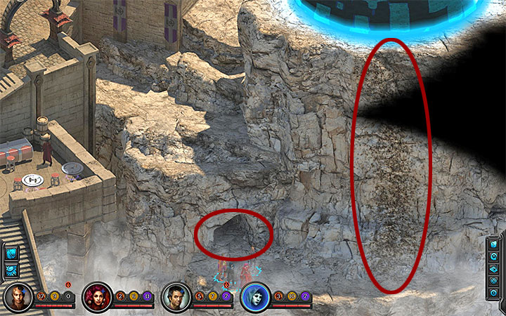 You can climb on the rocky wall right next to the cave where Matkina hides - How to solve the dome puzzle in Torment: Tides of Numenera? - Puzzles and additional activities - Torment: Tides of Numenera Game Guide