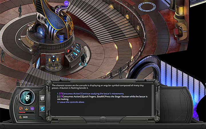 The second person must confirm the commands given by the main console - Covetous Hearts - side quest walkthrough | Lost Anchorage - Bloom: Small Nihilesh - Torment: Tides of Numenera Game Guide
