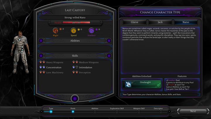 The creator allows you to tailor the hero to your specifications - Further steps | Character creation - Character creation - Torment: Tides of Numenera Game Guide