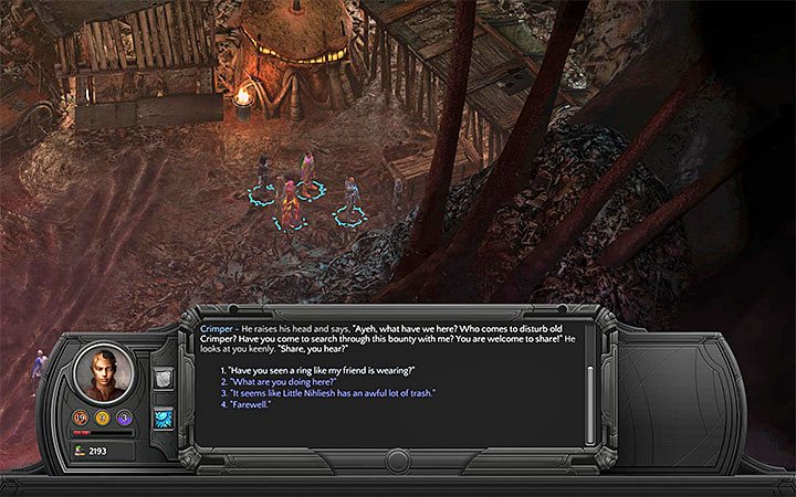 Ask Crimper for more details about the Auvignes ring - Broken Hearts (Tybir) | Companion quests - Companion quests - Torment: Tides of Numenera Game Guide