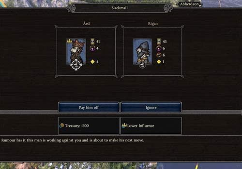 The leader has low influence - more significant characters at the Court may take advantage of him and for example use blackmail. - A handful of tips for a start in Total War Saga Thrones of Britannia - Starting tips - Total War Saga: Thrones of Britannia Game Guide