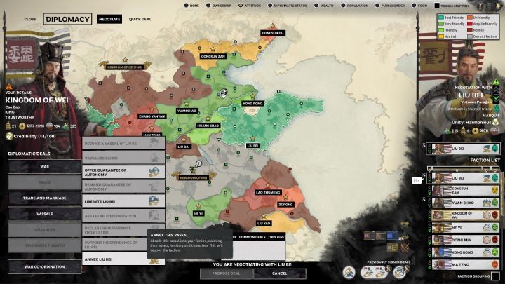 Sometimes its worth using diplomacy to gain territory without a fight. - Preparing for war with other factions in Total War Three Kingdoms - Basics - Total War Three Kingdoms Guide
