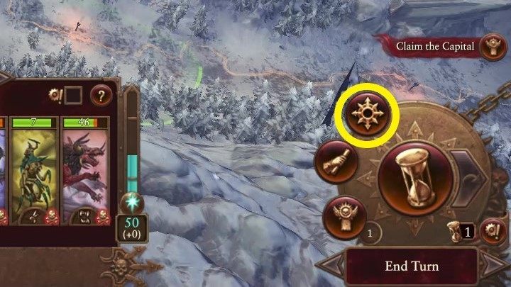The Daemonic Glory tab can be brought up by selecting the "compass" button in the lower right corner (round menu) - Total War Warhammer 3: Daemons of Chaos - unique mechanics - Daemons of Chaos - Total War Warhammer 3 Guide
