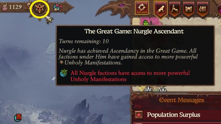The daemon race whose Corruption is biggest at the moment of recalculation receives bonuses within the Unholy Manifestation - Total War Warhammer 3: The Great Game - Factions and Races - Total War Warhammer 3 Guide