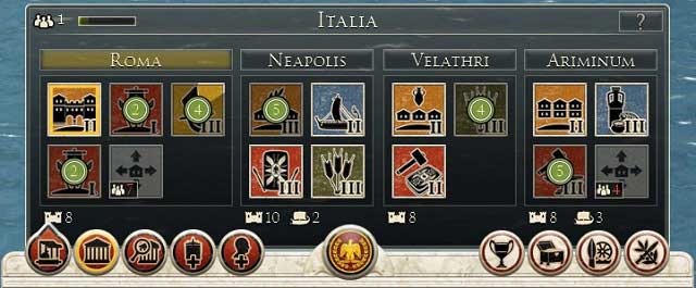 In Rome II you can build several constructions at the same time. - Expansion and development of the province | Strategic map - Strategic map - Total War: Rome II Game Guide