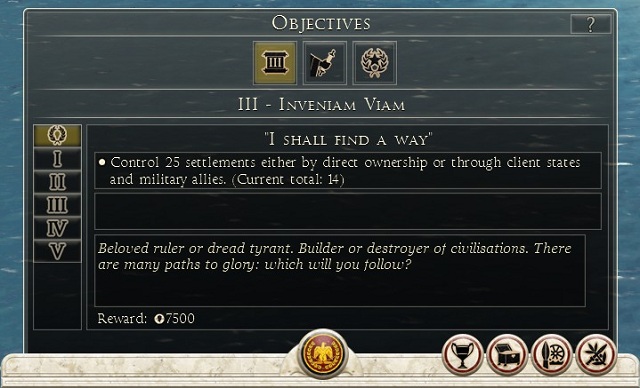 After completing various tasks, the Senate will give you certain amount of money, which greatly facilitates further expansion of the country, so you should try to please the Senate as it is possible - Objectives and missions | Strategic map - Strategic map - Total War: Rome II Game Guide