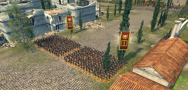 In settlements youll come across bigger buildings from time to time, where can you deploy your projectile units - I recommend using them when it is possible or at least block an access to them for your enemy - Battlefield | Battle - Battle - Total War: Rome II Game Guide