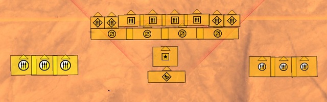In contract to Roman formation, this line-up has a powerful but slow center and weaker flanks - Sample formations and maneuvers | Battle - Battle - Total War: Rome II Game Guide