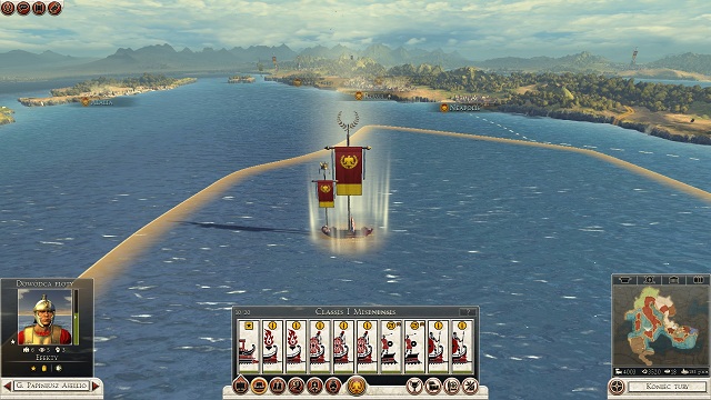 Bigger flag indicates fleets strength, the smaller one - the strength of transported army. - Fleet, transport by sea | Army - Army - Total War: Rome II Game Guide