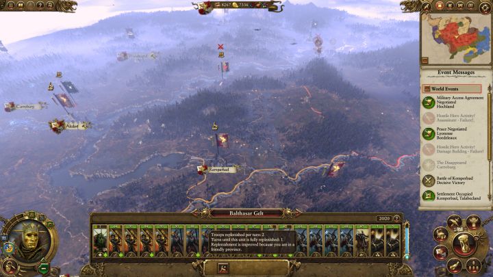 You can replenish casualties using different methods, such as stationing in a friendly province. - The size of the army and replenishing casualties | Army - Army - Total War: Warhammer Game Guide