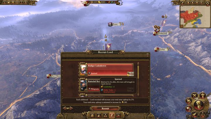 Hero recruitment screen. - Heroes and their recruitment - Heroes - Total War: Warhammer Game Guide