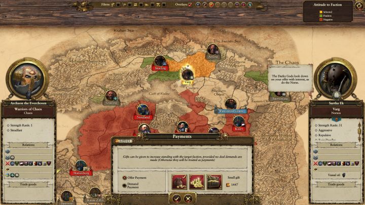 Gifts allow you to easily increase relations with other factions. - Warriors of Chaos Campaign Walkthrough and Tips - Warriors of Chaos Faction - Total War: Warhammer Game Guide