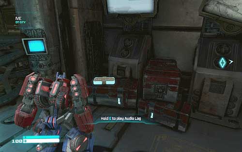 At the beginning of the mission, turn 180 degree and move right - Chapter 2 - Defend the Ark - p. 1 - Walkthrough - Transformers: Fall of Cybertron Game Guide & Walkthrough