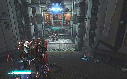 In the base you will meet Ratchet - Chapter 2 - Defend the Ark - p. 1 - Walkthrough - Transformers: Fall of Cybertron Game Guide & Walkthrough