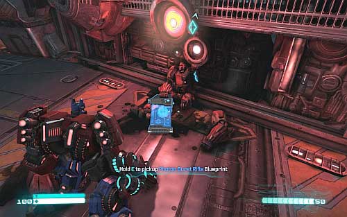 Pass the devastated doors and get on the top of the catwalk - Chapter 2 - Defend the Ark - p. 1 - Walkthrough - Transformers: Fall of Cybertron Game Guide & Walkthrough