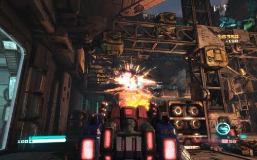 Move forward until you get to the lever - Chapter 2 - Defend the Ark - p. 2 - Walkthrough - Transformers: Fall of Cybertron Game Guide & Walkthrough