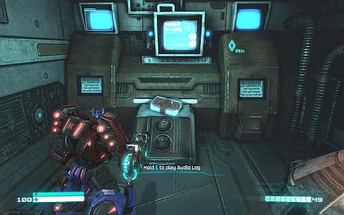 When you get rid of the enemies use stairs to get on the higher floor and turn into the corridor on the right side - Chapter 2 - Defend the Ark - p. 2 - Walkthrough - Transformers: Fall of Cybertron Game Guide & Walkthrough