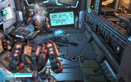 Return on the main path and follow the marker - Chapter 2 - Defend the Ark - p. 2 - Walkthrough - Transformers: Fall of Cybertron Game Guide & Walkthrough