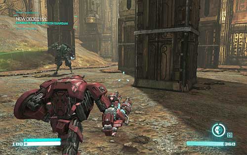 After a fight leave the lift and start moving toward marker - Chapter 4 - Eye of the Storm - p. 2 - Walkthrough - Transformers: Fall of Cybertron Game Guide & Walkthrough