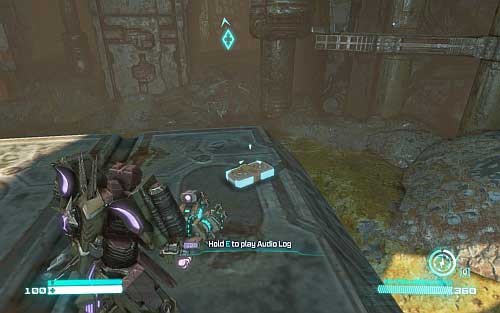 At the beginning of the mission fly through two circles and land on the platform behind the second one - Chapter 6 - Death from Above - p. 1 - Walkthrough - Transformers: Fall of Cybertron Game Guide & Walkthrough