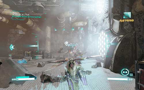 When you repel the attack move to the pointer and pull another lever - Chapter 6 - Death from Above - p. 2 - Walkthrough - Transformers: Fall of Cybertron Game Guide & Walkthrough