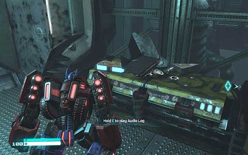 In the location with Perceptor, pass the entrance, turn left and move until you get to the locker on the right - Chapter 2 | Audio Logs - Audio Logs - Transformers: Fall of Cybertron Game Guide & Walkthrough