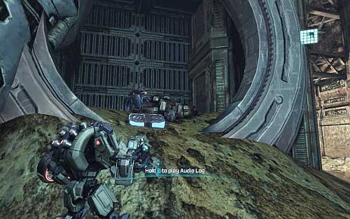 When you left the cave start following Cliffjumper - Chapter 5 | Audio Logs - Audio Logs - Transformers: Fall of Cybertron Game Guide & Walkthrough