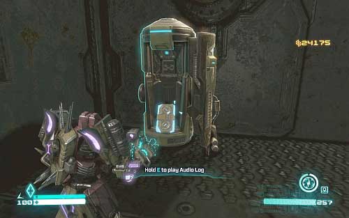 Pull the lever on the post and pass through the entrance - Chapter 6 | Audio Logs - Audio Logs - Transformers: Fall of Cybertron Game Guide & Walkthrough