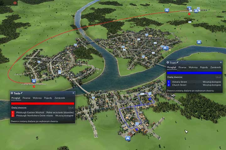 Rail tracks for Tesla (coal) and tram lines for the Southside. - Mission 2 - Industrialization | The USA Campaign - The USA Campaign - Transport Fever Game Guide