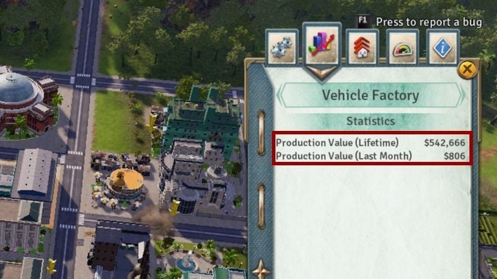 Income generated by a Vehicle Factory. - Finances and trade | Mechanics in Tropico 6 - Mechanics - Tropico 6 Guide