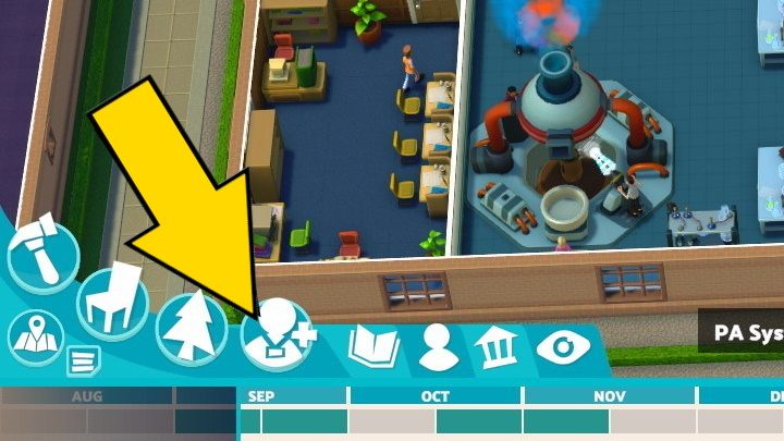 To hire employees, go to the Hire Staff section - Two Point Campus: Staff and employment - Basics - Two Point Campus Guide