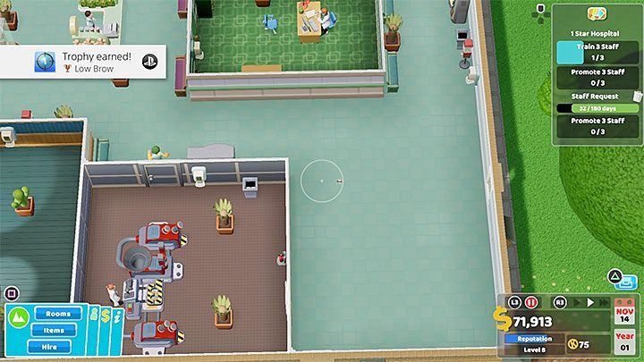 When you notice a Monobeast in the hospital, hover the cursor over it to change its appearance to a sight - Trophies and achievements in Two Point Hospital - Appendix - Two Point Hospital Game Guide