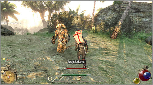 The mission consists of finding a way to open the vault - The Gargoyles, Pleasure of Treasure | Quests - Merchants Guild - Quests - Merchants Guild - Two Worlds II Game Guide