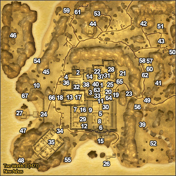 1 - New Ashos | Quests Maps - Maps - Two Worlds II Game Guide