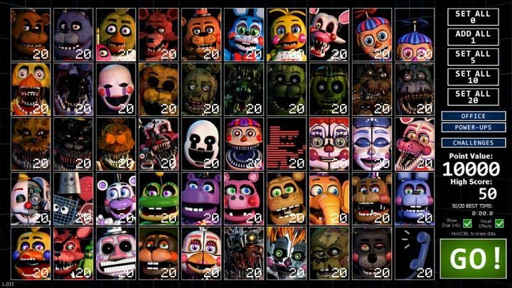 Getting 50/20 is the most difficult element of gameplay. - General Tips for Ultimate Custom Night - Basics - Ultimate Custom Night Game Guide
