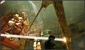 This will lower the first blade in the central part of the hall - Uncharted 2: Path of Light, chapter 9 walkthrough - Walkthrough - Uncharted 2 Guide