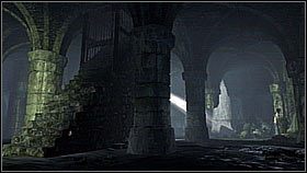 As soon as Nate went up by taking simple stairs, he took cover behind a crate - enemies ran out from behind the larger stairs which were in front of him - Uncharted 1: Going Underground - Chapter 14 walkthrough - Walkthrough - Uncharted Drakes Fortune Guide