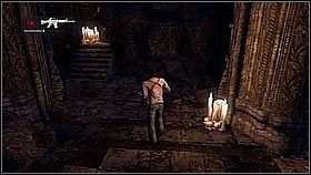 Drake reached the temple - he hid behind the first bench and eliminated all enemies (focusing on opponents lurking at the altar armed with laser sights) - Uncharted 1: Going Underground - Chapter 14 walkthrough - Walkthrough - Uncharted Drakes Fortune Guide